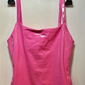 Pink Neoprene dress with spaghetti straps